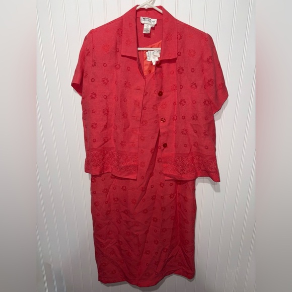 Coldwater Creek Dresses & Skirts - Coldwater Creek Embroidered Linen Blend Dress Set| Size 12